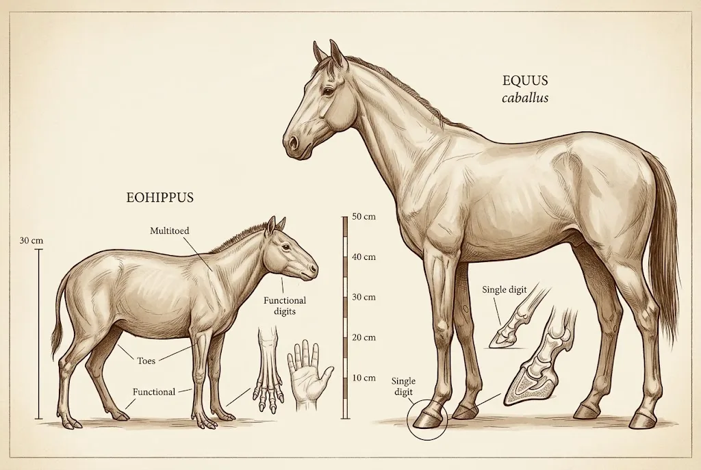 Evolución del caballo: del Eohippus al Equus moderno