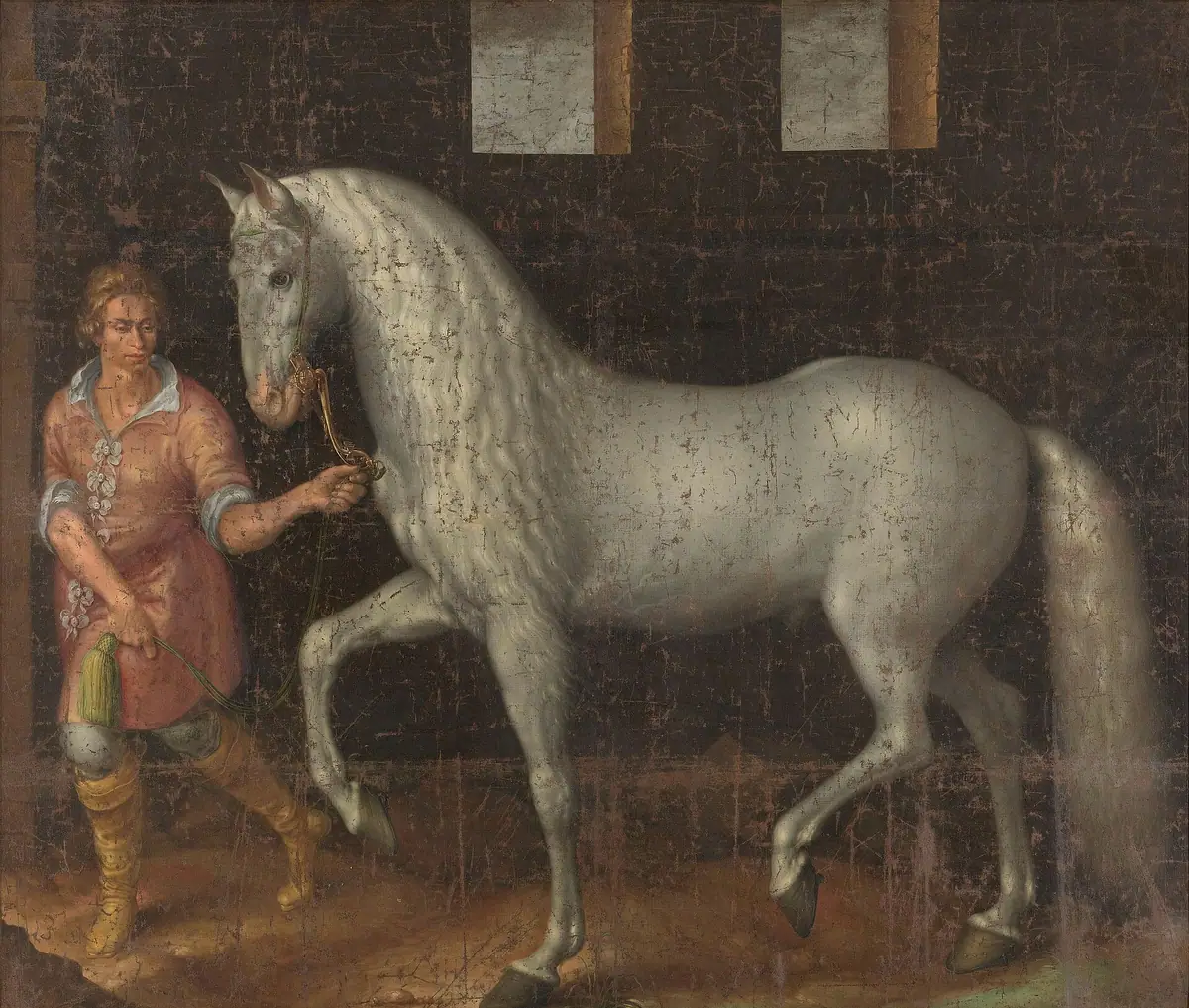 Caballo de guerra español pintado por Jacob de Gheyn II en 1603