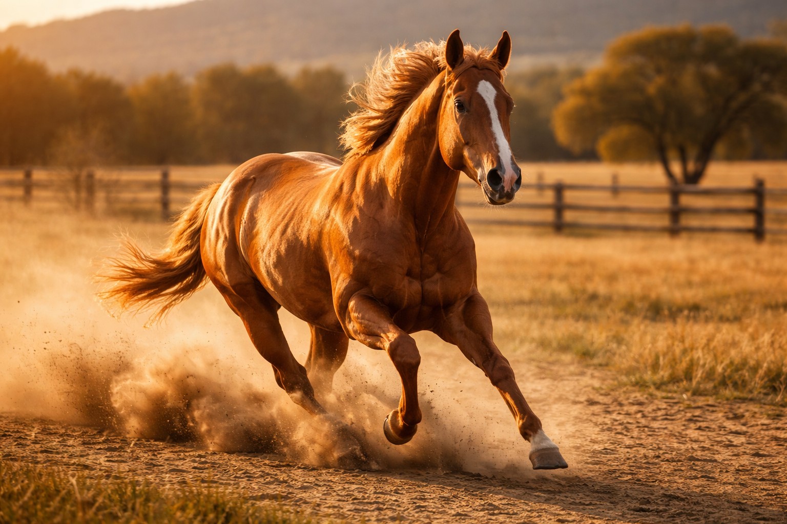 Caballo Cuarto de Milla galopando, la raza más numerosa del mundo con 5 millones de ejemplares