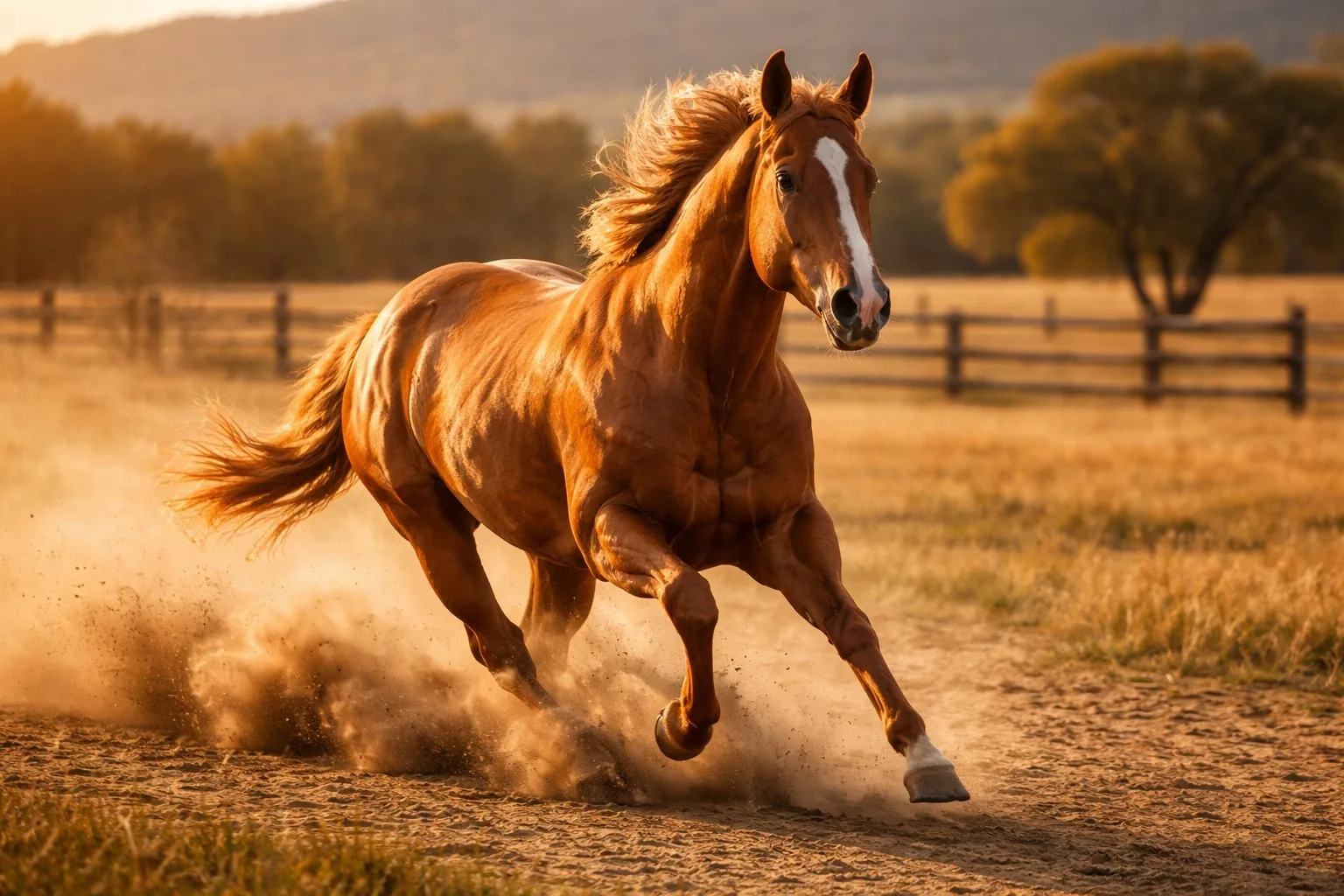 Caballo Cuarto de Milla galopando, la raza más numerosa del mundo con 5 millones de ejemplares
