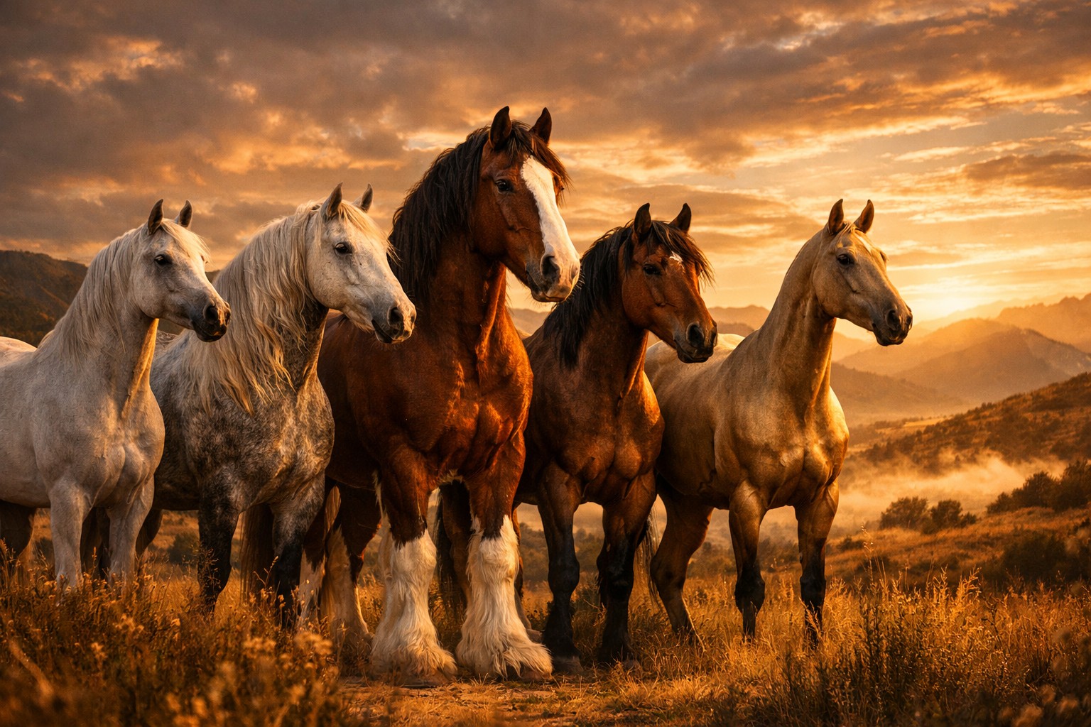 Diversas razas de caballos del mundo